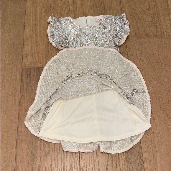GB Girls Glittering Silver Formal Dress - Picture 3 of 6